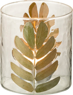 J-Line vaas Blad - glas - goud - small - 9.5 cm hoog