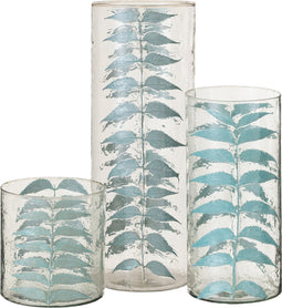 J-Line vaas Blauw Blad - glas - blauw - large