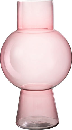 J-Line Vaas Bol Glas Lichtroze Large