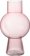J-Line vaas Bol - glas - lichtroze - medium - 31 cm hoog