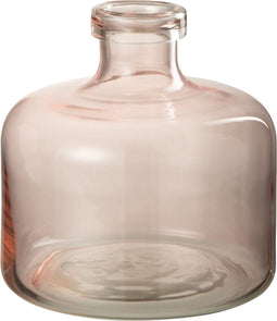 J-Line Vaas Bruni Glas Lichtroze Small - Bloemenvaas 22.00 cm hoog