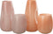 J-Line vaas Bult - glas - roze/oranje - large - 2 stuks - 28 cm hoog