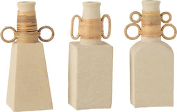 J-Line vaas Celine - bloemenvaas - cement - zand/naturel - 28.5 cm