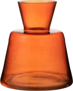 J-Line vaas Conisch - glas - oranje - small - Ø 15 cm