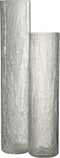 J-Line Vaas Cylinder Half Crackle Glas Transparant Large - Bloemenvaas 50.00 cm hoog