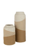J-Line Vaas Cylinder Keramiek Beige/Lichtbruin Large