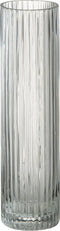 J-Line vaas Cylinder Lijnen - glas - transparant - medium - 30 cm hoog
