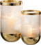J-Line vaas Cylinder Motief - glas - transparant/goud - large