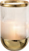 J-Line vaas Cylinder Motief - glas - transparant/goud - small