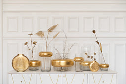 J-Line vaas Cylinder Ring Hoog - glas - transparant - small