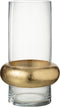 J-Line vaas Cylinder Ring Laag - glas - transparant - large