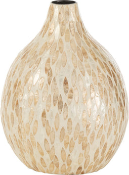 J-Line Vaas Druppel Schelpen/Bamboe - 34 cm hoog