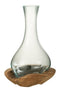 J-Line Vaas Fles Gamal Hout/Glas Natuur/Transparant Large