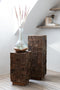 J-Line Vaas Fles Gamal Hout/Glas Natuur/Transparant Large