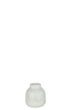J-Line vaas Fles Marmer - steen - wit - small
