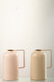J-Line vaas Fles - metaal - lichtroze/beige - 2 stuks - 15.00 cm hoog
