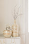 J-Line vaas Fles - schelpen/papier - beige