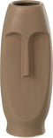 J-Line vaas Gezicht Terracotta - keramiek - bruin - small