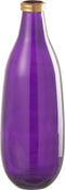 J-Line vaas Goud Boord - glas - paars - medium - 40 cm hoog