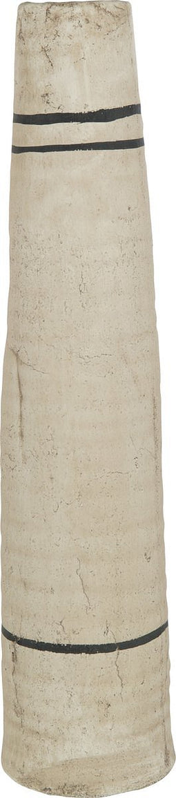 J-Line vaas Hoog Streep Terracotta - keramiek - beige/zwart - large