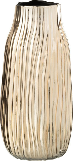 J-Line vaas Inkepingen - glas - goud - medium