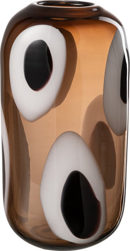 J-Line vaas Izzy - glas - wit/bruin - medium