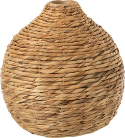 J-Line Vaas Kort Decoratief Waterhyacinth Naturel - 37 cm hoog