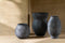 J-Line vaas Kruik Cirkel - cement - zwart/bruin - small