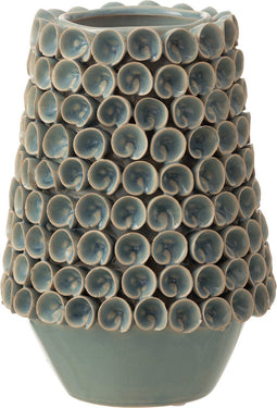 J-Line Vaas Lake Keramiek Blauw Small - Bloemenvaas 22 cm hoog