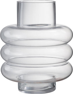 J-Line vaas Lima - glas - transparant - large - 22.50 cm hoog