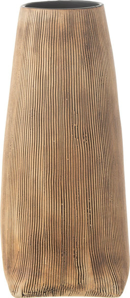 J-Line vaas Maria Lang - keramiek - bruin - small - 29 cm hoog