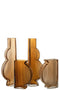 J-Line Vaas Nino Glas Bruin Large Assortiment Van Twee