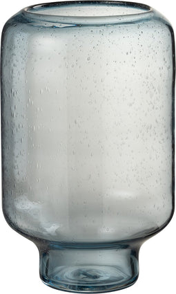 J-Line vaas Nora Op Voet Rond - glas - lichtblauw - large - 36 cm hoog