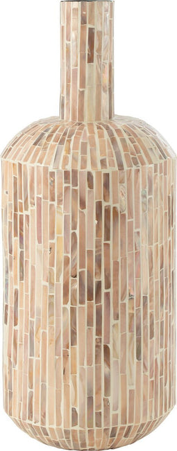 J-Line vaas Nuye Druppel - schelpen/papier - beige - 51.5 cm hoog