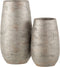 J-Line Vaas Oneffen Ruw Keramiek Zilver Large - Bloemenvaas 41 cm hoog
