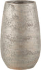 J-Line Vaas Oneffen Ruw Keramiek Zilver Small - Bloemenvaas 31 cm hoog