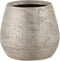 J-Line Vaas Oneffen Ruw Keramiek Zilver Small - Bloemenvaas 31 cm hoog