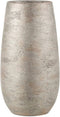 J-Line Vaas Oneffen Ruw Keramiek Zilver Small - Bloemenvaas 31 cm hoog