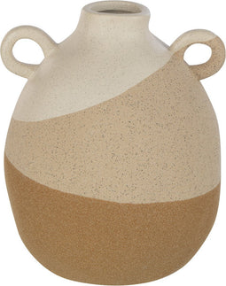 J-Line vaas Oor - keramiek- beige/lichtbruin - small - Ø 16 cm