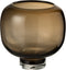 J-Line vaas Op Voet Rond - glas - donkerbruin - large - Ø 20.5 cm