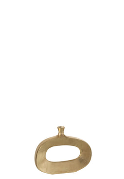 J-Line vaas Ovaal - aluminium- goud - small - 23.00 cm hoog
