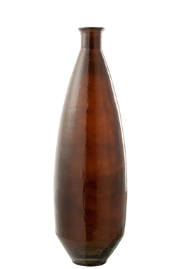J-Line Vaas Ovaal Glas Bruin