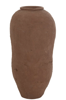 J-Line Vaas Papier Mache Bruin Large