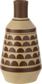 J-Line vaas Patroon Half Cirkels - keramiek - wit/bruin - 44 cm hoog