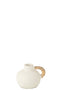 J-Line Vaas Pot Leo Terracotta Wit/Natuur