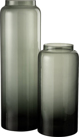 J-Line vaas Recht Lang - glas - grijs - large - 60 cm hoog