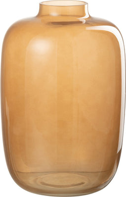 J-Line vaas Rita - glas - oranje - large - 27 cm hoog