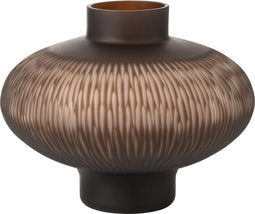 J-Line vaas Streep Bal Laag - glas - bruin