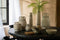 J-Line Vaas Streep Terracotta Beige/Zwart