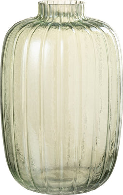 J-Line vaas Strepen - glas - groen - large